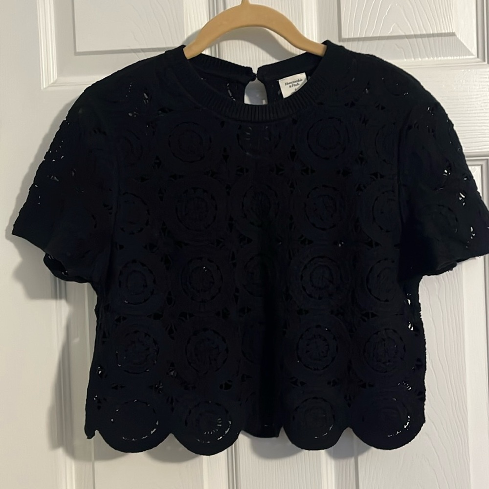 Abercrombie & Fitch Crochet-Style Mosaic Tile Tee